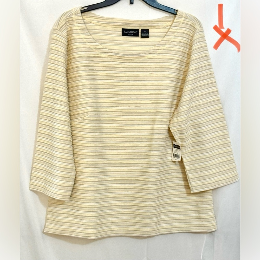 Bay Studio Cream Striped Top